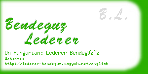 bendeguz lederer business card
